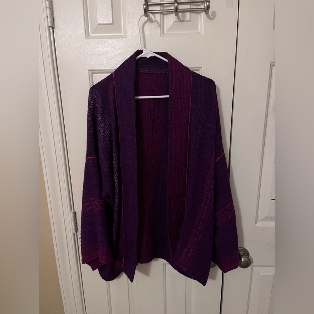 Mary Barnes Original Handwoven Purple Cardigan Sweater